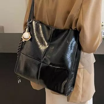 Большая вместительная женская сумка-тоут высокого класса женская новинка 2024 года осенне-зимняя сумка через плечо женская