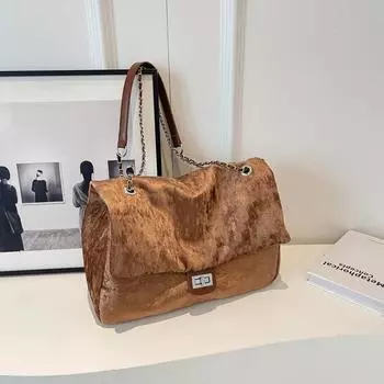 Большая вместительная женская сумка-тоут сумка через плечо нишевая текстура новый стиль осень и зима