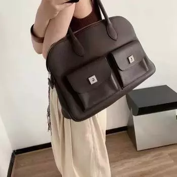 Большая вместительная женская сумка-тоут универсальная сумка дорожная сумка через плечо с верхней ручкой классическая ретро сумка