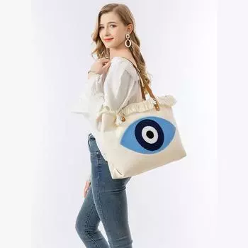 Большая вместительная женская сумка-тоут с вышитым полотенцем, нишевый дизайн, переносная дорожная сумка из бохо-холста