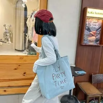 Большая вместительная женская сумка в корейском стиле, простая сумка-тоут, повседневная и ленивая, новинка для осени и зимы