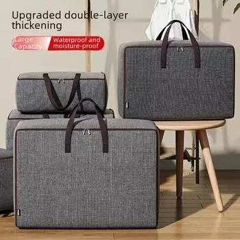 Большая водонепроницаемая сумка для хранения одеял из ткани Оксфорд для багажа и организации общежития Medium 50*35*20cm темно-серого