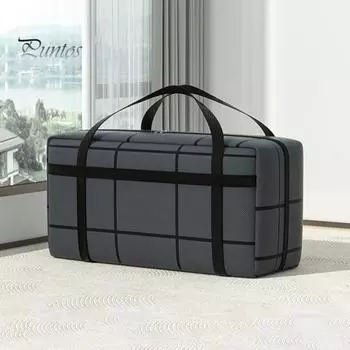 Большая водонепроницаемая сумка для хранения с усиленной ручкой, вместительная, застегивается на молнию, складная конструкция, дорожная сумка M темно-серого