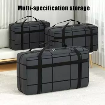 Большая водонепроницаемая сумка для хранения с усиленной ручкой, вместительная, застегивается на молнию, складная конструкция, дорожная сумка M темно-серого