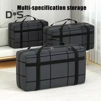 Большая водонепроницаемая сумка для хранения с усиленной ручкой, вместительная, застегивается на молнию, складная конструкция, дорожная сумка M темно-серого