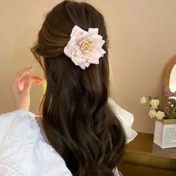 Большая заколка для волос с цветком розы, градиент цвета, большая заколка для волос с цветком сбоку, костюм, брошь с лацканом, булавка, аксессуары для волос белый