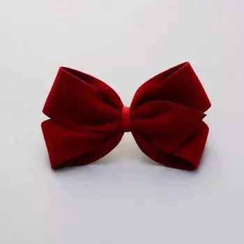 Большая заколка-лента для волос Handnal для девочек, шерсть, бордовый