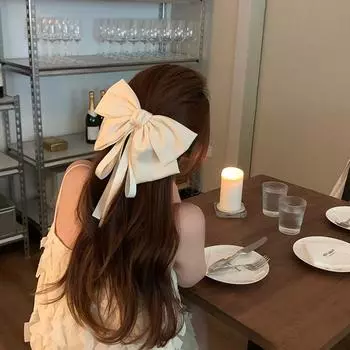 Большая заколка-лента с бантом для волос для женщин, летняя, для пожилых людей, заколка для головы, пружинная заколка для волос, аксессуары для волос