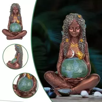 Большая Земля Мать Гея-Пасхальный Орнамент Статуя Матери Земли Ремесло Из Смолы белый