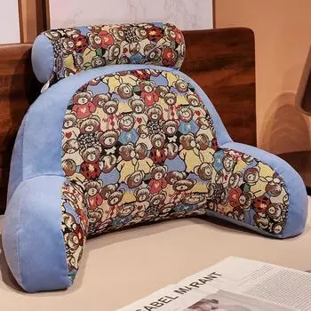 Большая жаккардовая прикроватная подушка с рисунком - всесезонная поддержка поясницы для кровати и офиса 60x40 cm