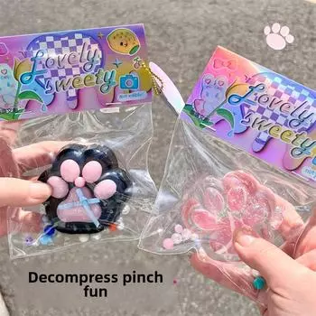 Большая жемчужная игрушка-коготь для кошки, забавный декомпрессионный артефакт для милых девочек и любителей музыки. Bear Toast Kneading Music, Random style*1