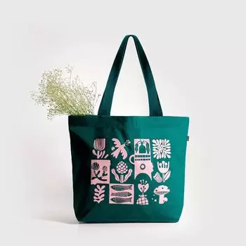 Большая женская большая сумка на молнии, стильные хлопковые сумки, холщовые сумки для колледжа 14 x 17 x 4 in