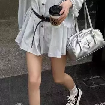 Большая женская сумка 2024 года, новая летняя сумка через плечо, портативная, для поездок на работу, на плечо, большая вместимость, серебристая сумка-тоут Spice Girl серебряный