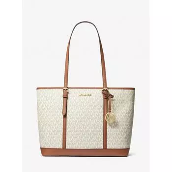 БОЛЬШАЯ СУМКА MICHAEL KORS JET SET TRAVEL TOP НА МОЛНИИ MK SIGNATURE 35T0GTVT3V150 ВАНИЛЬ