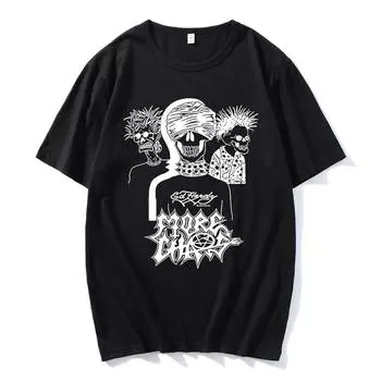 Больше Chaos Album 2025 Новые футболки для мужчин Футболки с рисунком Кена Карсона Рэпера Футболки с коротким рукавом Унисекс Уличная одежда Мягкий мужской топ с круглым вырезом XS