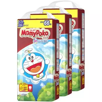 больше, чем Mamy Poko Pants Doraemon Diapers 66 штук штук x [Брюки большие] (13~28 кг) (22 3) [Элемент дела] белый