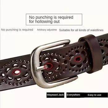 Больше. Кожаный ремень из натуральной кожи, повседневный универсальный полый ремень, женский тонкий декоративный простой модный ремень с пряжкой для брюк, чистый ремень 105cm красный