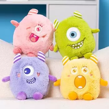 Большеглазая милая плюшевая кукла-монстр, забавный мяч Lehang, полосатая плюшевая кукла-монстр, украшения для дивана 20cm