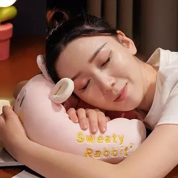 Большеглазый милый розовый кролик черный кот мультяшная гусеница U-образная подушка для шеи подушка для путешествий в самолете U-образная подушка для сна 28*26cm