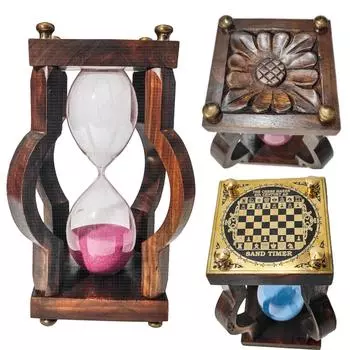 Большие 30-минутные деревянные песочные часы с желтым и синим песком, подарки для пап, мужчин, женщин, пожилых людей, годовщин выхода на пенсию, рождественский декор