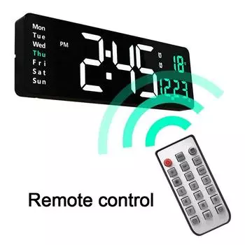 Большие электронные настенные часы с дистанционным управлением, температура, дата, выключение, память, настольные часы, настенные двойные будильники, цифровые светодиодные часы