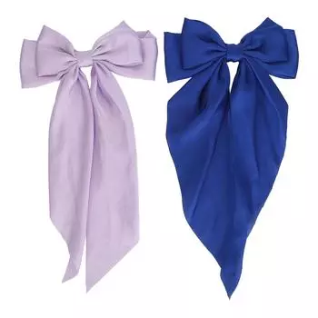 Большие банты для волос для женщин, двухслойные металлические зажимы, длинный хвост, эстетическое украшение, большая лента для волос Bo