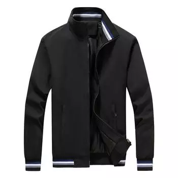 Большие бейсбольные карманы в боковых швах на молнии без капюшона, повседневная куртка L темно-синий