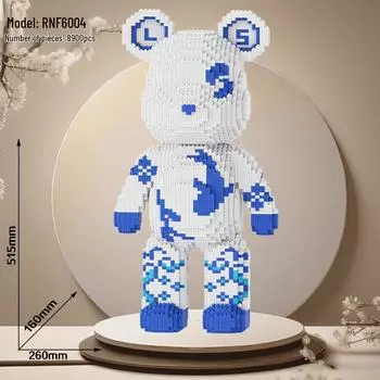 Большие белые медведи строительные блоки: Издание «Сине-белый фарфор» - Продвинутая образовательная головоломка