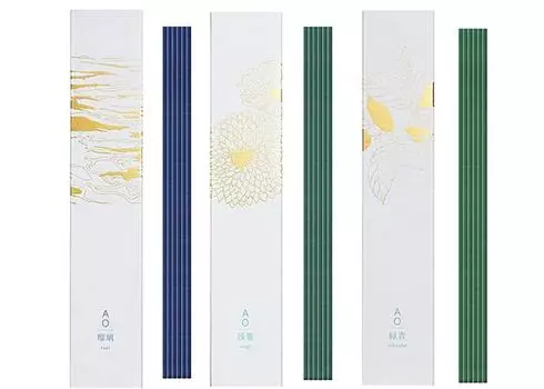 Большие благовония AO Incense Благовония 30 штук в каждом Поставляется с держателем для благовоний Сделано в Японии Аромат [Набор 3] (Ао) (Лури, Асаги, Ярь-медянка)