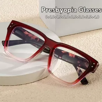 Большие, большие, новые трендовые очки для пресбиопии, блокирующие синий свет, для мужчин и женщин, очки для чтения, сверхлегкие, не создающие давления очки 1.0 красный