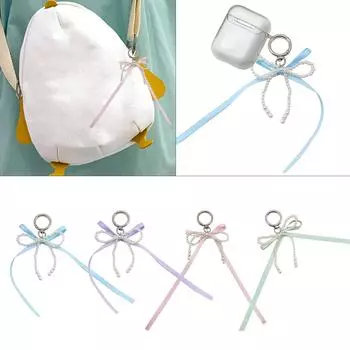 Большие брелки-банты, брелок-банты для автомобиля, креативная шелковая лента, тканевый узел-бабочка, брелок, аксессуары синий