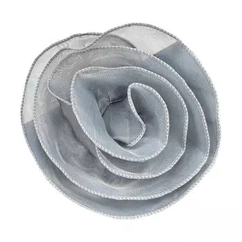 Большие броши в виде цветка розы для женщин, ручной работы, тканевые цветы, лацканные булавки, корсаж, модная бижутерия, значок, аксессуары для пальто S серый