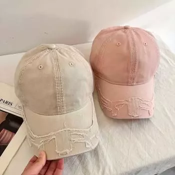 Большие буквы показывают лицо, маленькая модная фирменная джинсовая кепка, ретро персонализированная потертая и старая бейсболка с мягким верхом для мужчин и женщин M56-58cm чёрный