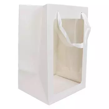 Большие бумажные пакеты для конфет с открытым окном, подарочные пакеты для вечеринок на Рождество, дни рождения, сувениры белый