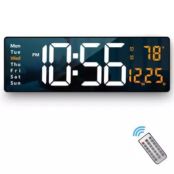 Большие цифровые настенные часы с дистанционным управлением 16 дюймов/41 см электронные часы с большим светодиодным экраном дисплей дата неделя температура