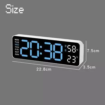 Большие цифровые настенные часы с температурой, датой, неделей, обратным отсчетом времени, светочувствительные настольные часы с 2 будильниками, 12/24-часовой светодиодный будильник зелёный