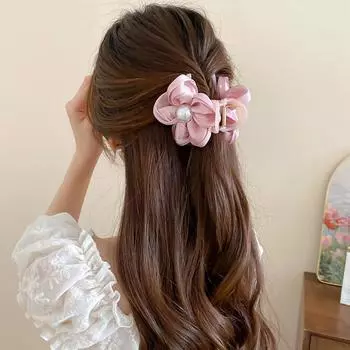 Большие цветочные бусины заколка-утиный нос сладкий цветок заколка для волос новый цветок заколка для волос для женщин