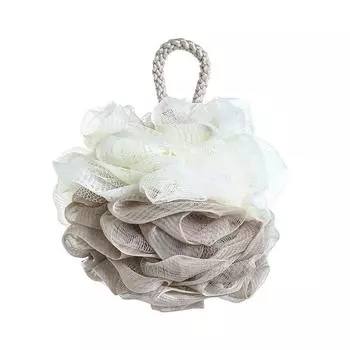 Большие двухцветные шарики для душа, цветные ПЭ мягкие матовые пены для ванны, цветы, мягкие очищающие пузырьки, сетка для ванны, двухцветные цветы для ванны зелёный