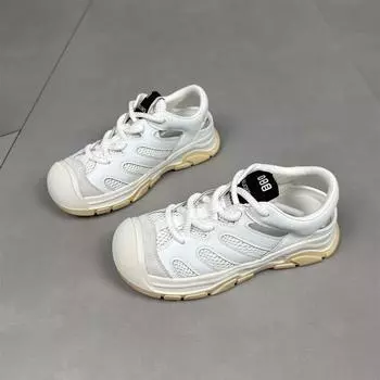 Большие дышащие громоздкие кроссовки с сетчатой поверхностью и большой головкой, женские летние новые модные повседневные универсальные спортивные сандалии на платформе, увеличивающие рост 35 серебряный