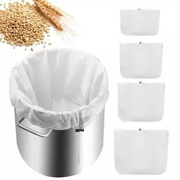 Большие фильтр-мешки для пивоварения, сетчатый мешок с мелкой сеткой 250 микрон, многоразовые сменные мешки для пивоварения с регулируемым шнурком для хмеля, зерна, вина, пива S