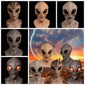 Большие глаза Хэллоуин маска инопланетянина латексная маска для лица ужас маска инопланетянина карнавал наряд B