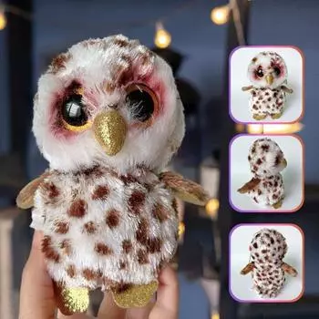 Большие глаза совы плюшевая игрушка стоящая ночная сова плюшевая игрушка птица животное кукла домашний офис спальня украшение орнамент дети взрослые подарок на день рождения кофейный