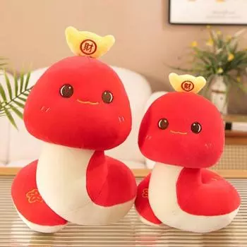 Большие глаза Змея Год плюшевая игрушка Удачи Счастливая змея Кукла Мягкие игрушки для девочек 30CM красный