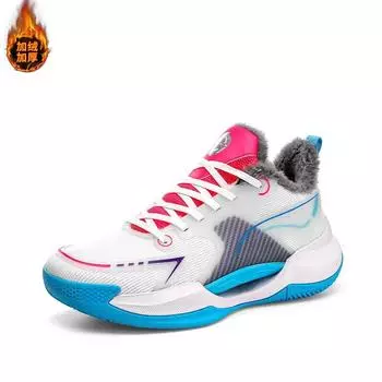 Большие хлопковые хлопковые туфли сверхлегкие баскетбольные кроссовки V2 мужские профессиональные защитные кроссовки для борьбы с северными кроссовками дышащие и бархатные спортивные туфли 36