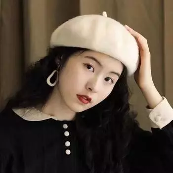 Большие классические элегантные береты во французском стиле, теплые однотонные вязаные эластичные шапки-береты для женщин, осень и зима