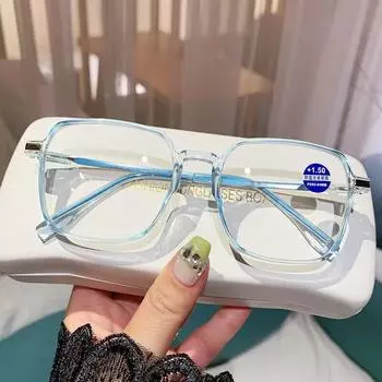 Большие компьютерные очки для мужчин и женщин, квадратные очки, блокирующие синий свет, черные, большие оптические очки, очки для зрения