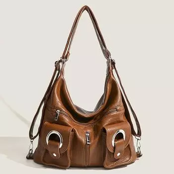 Большие кошельки и сумки для женщин, сумка-хобо из искусственной кожи, сумка-тоут через плечо с ремнем через плечо, сумка-хобо с верхней ручкой светло-коричневого