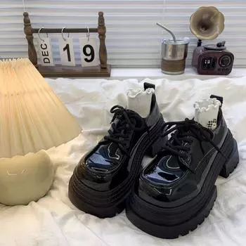 Большие кожаные туфли на шнуровке, женские, весна и осень, Bai Ride, ретро, увеличивающие высоту, тонкие туфли, женская модная женская обувь 35