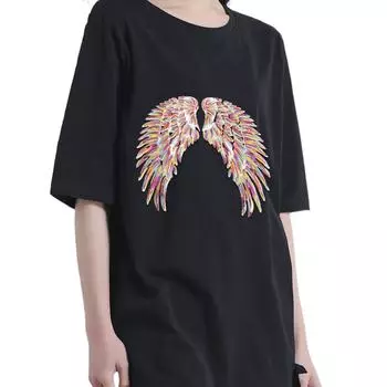 Большие крылья ангела с блестками, крылья своими руками, пришитые на большие заплатки, аппликация, пришитые утюгом к крыльям для куртки, пальто, ткани, крылья ангела для косплея S