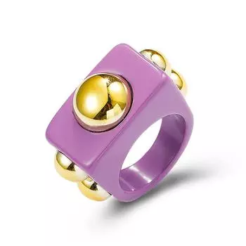 Большие квадратные кольца из смолы в европейском стиле, подарки для женщин, ювелирные изделия, преувеличенные кольца на палец с заклепками